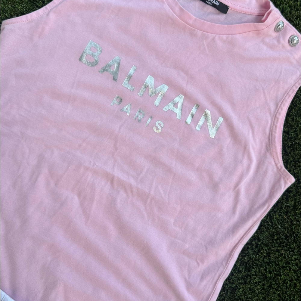 Balmain Light Pink Logo Tank - Picture 2 of 4